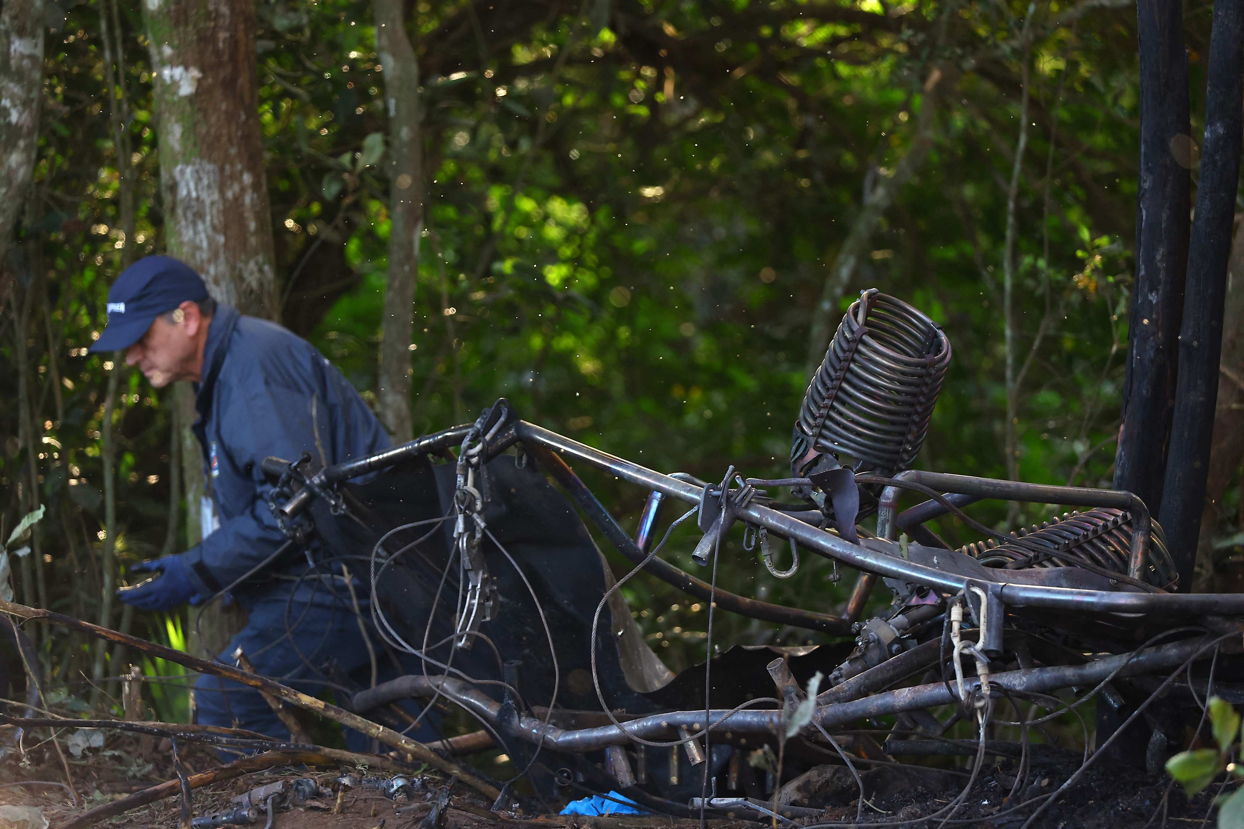 The wreckage of the hot-air balloon that caught fire and tumbled from the sky. Photo: AFP