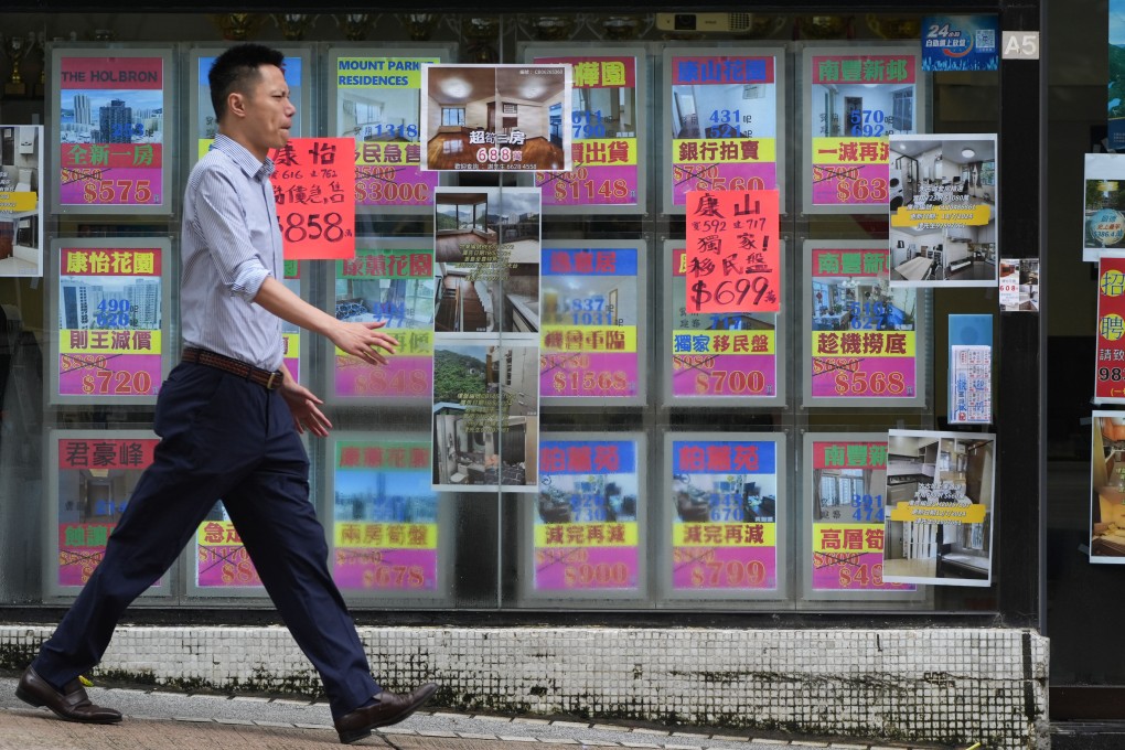 Outside a real estate agency in Tai Koo, Hong Kong. Photo: Eugene Lee